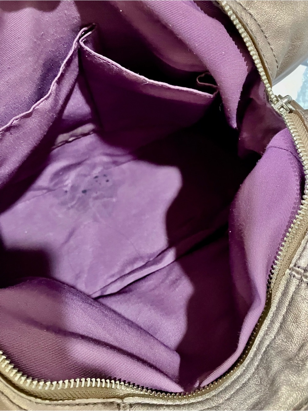 Coach Metallic Bronze Leather Shoulder Hobo Bag - Picture 15 of 15